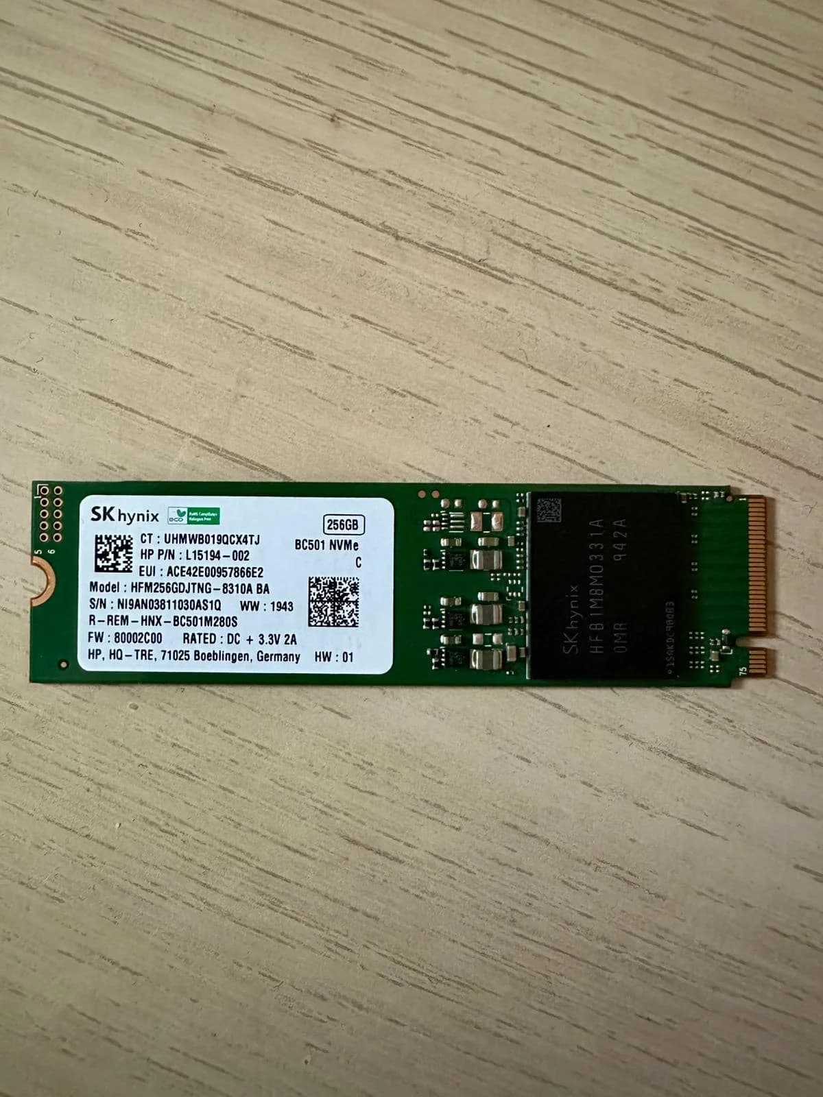 SSD M.2 NVME OEM - SKHynix Korea capacitate 256GB