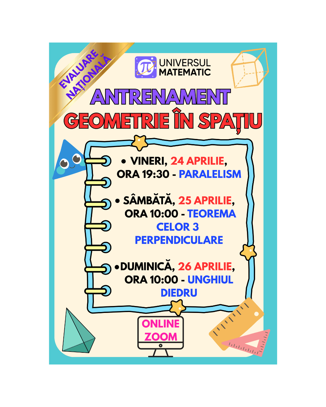 ANTRENAMENT ONLINE GEOMETRIE ÎN SPAȚIU