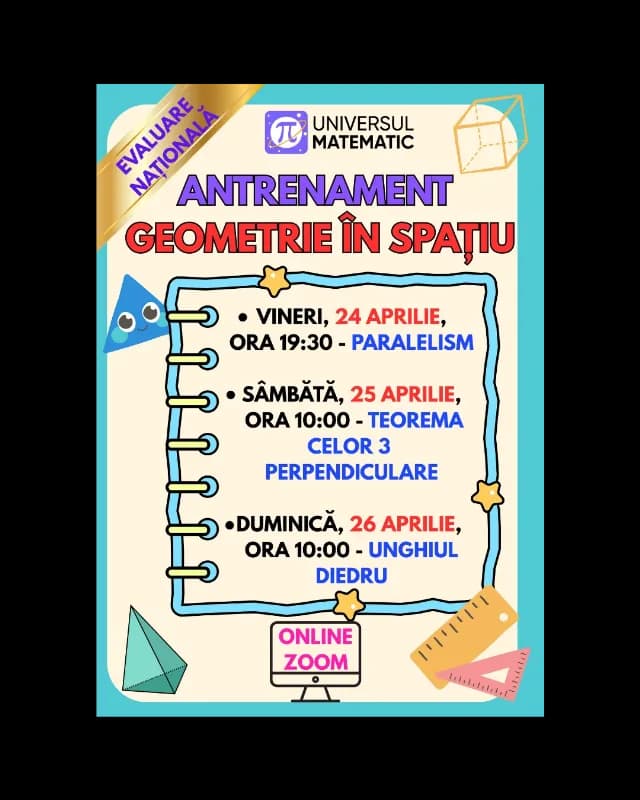 ANTRENAMENT ONLINE GEOMETRIE ÎN SPAȚIU