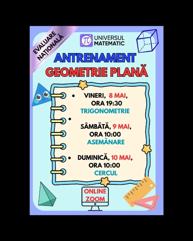 ANTRENAMENT ONLINE GEOMETRIE PLANĂ