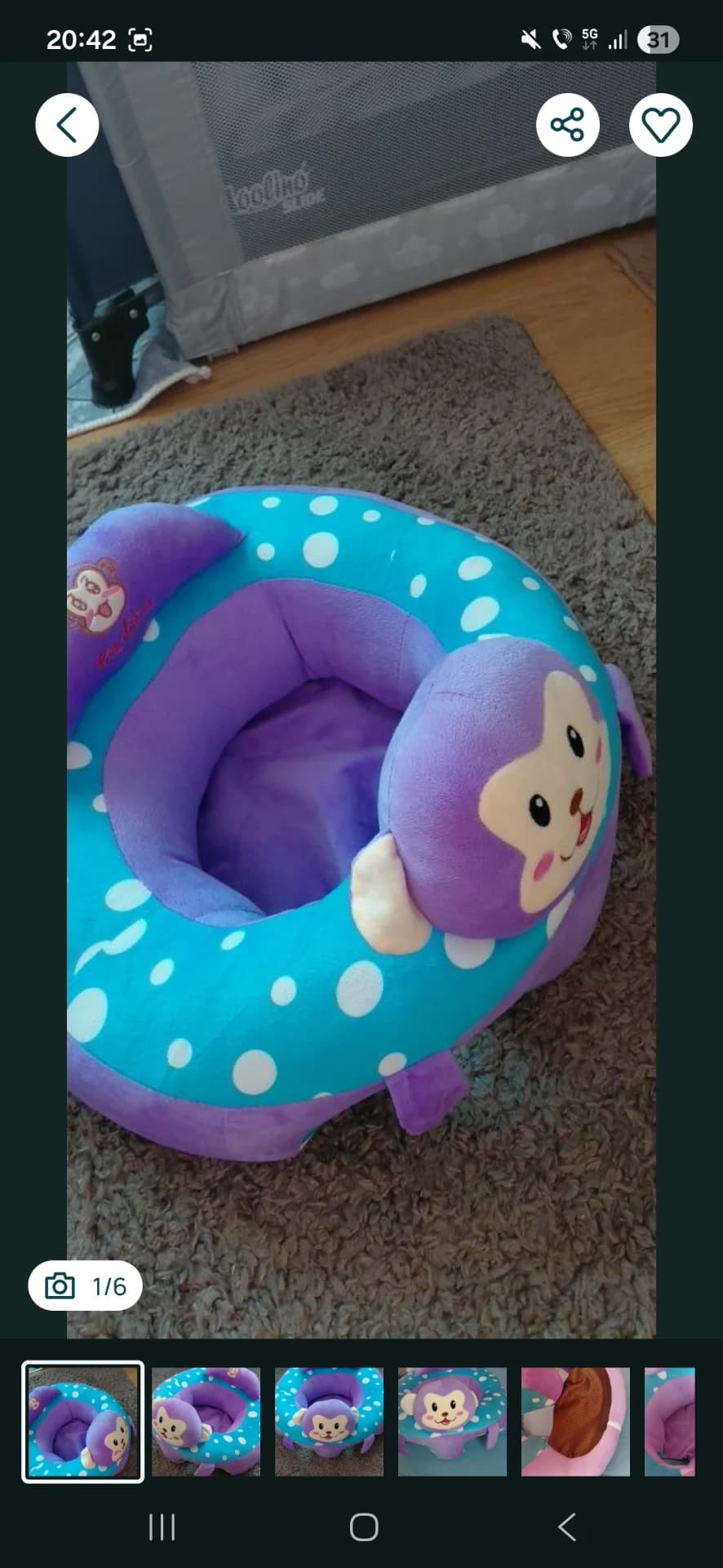 Fotoliu pluș pentru bebelusi