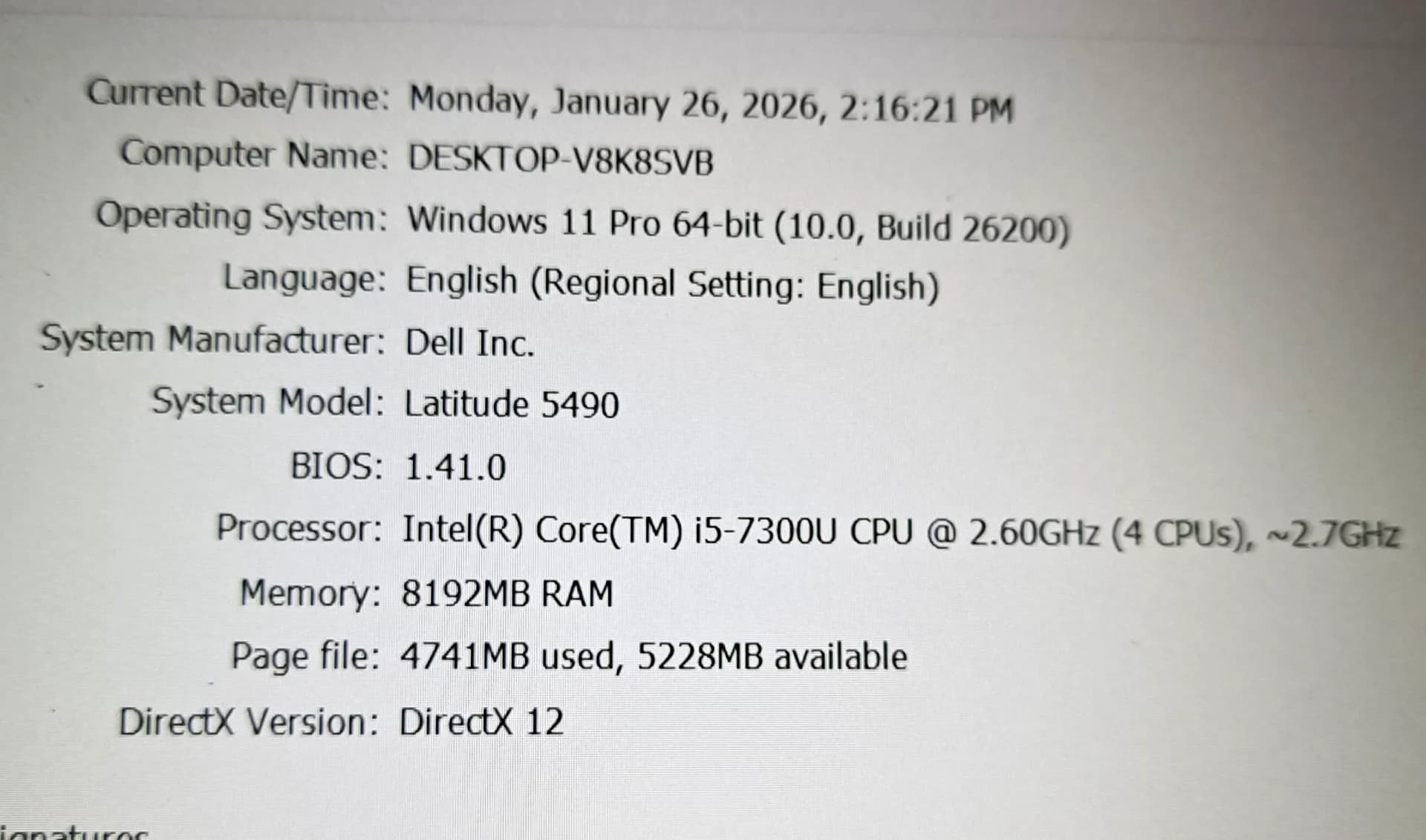 Vand laptop Dell Latitude 5490--14" FHD--i5-7300U--8GB DDR4--120GB SSD NOU tip NVME