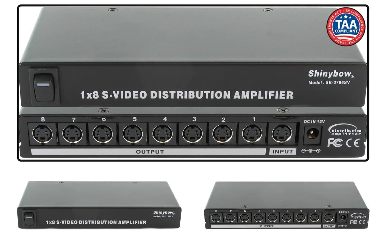 Amplificator de distribuție S-Video 1x8 (doar S-Video)