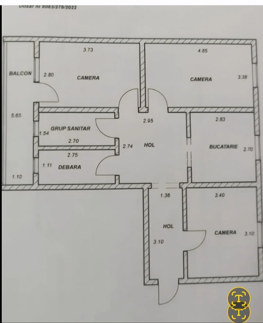 Vând apartament 3 camere 71mp bl.S9 Mărăței – fotografia 3 din 8