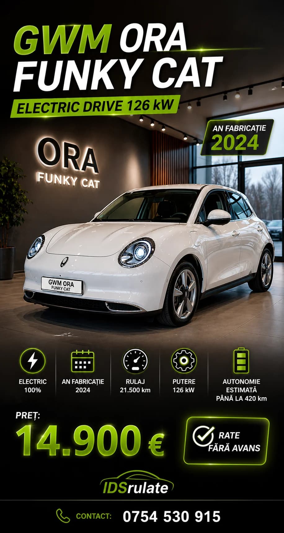 Ora Funky Cat electric drive 126 kW – Alexandria, Teleorman – Mașini