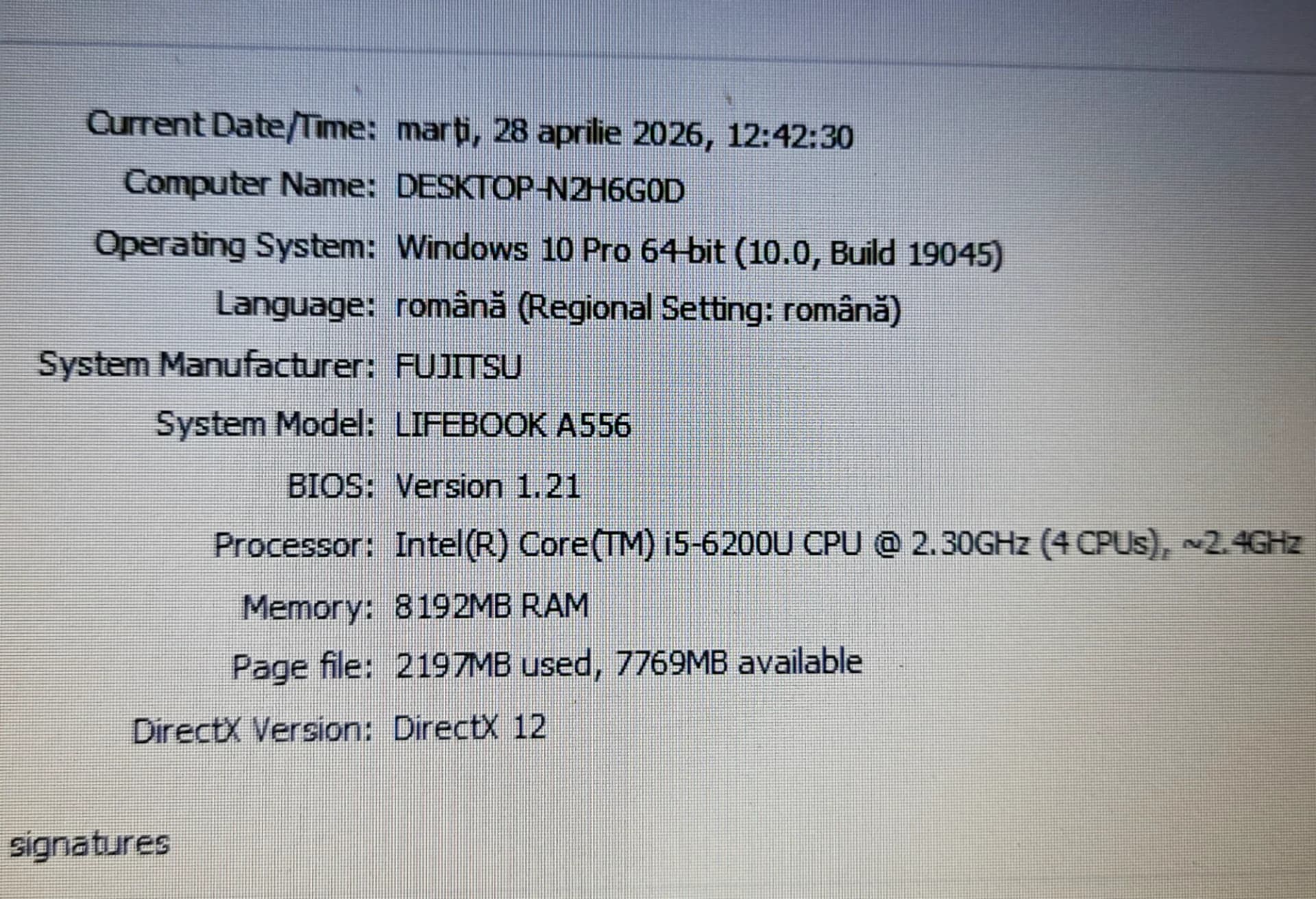 Vand laptop Fujitsu LifeBook A556 / Procesor i5-6200U / 8 GB RAM ( DDR4 ) / SSD 120 GB – fotografia 6 din 8