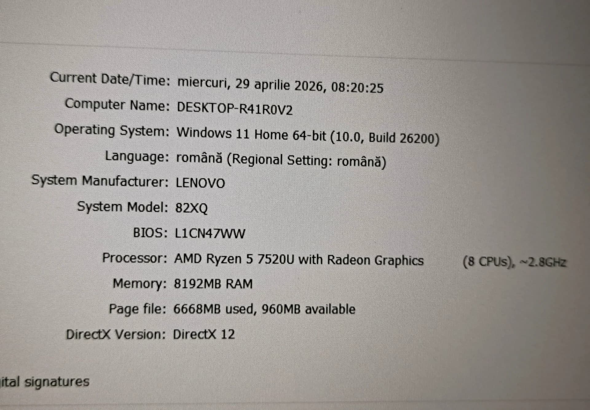 Vand laptop Lenovo IdeaPad Slim 3--AMD RyzenTM 5 7520U-4.3GHz--8 GB RAM DDR5--512GB SSD – fotografia 8 din 8