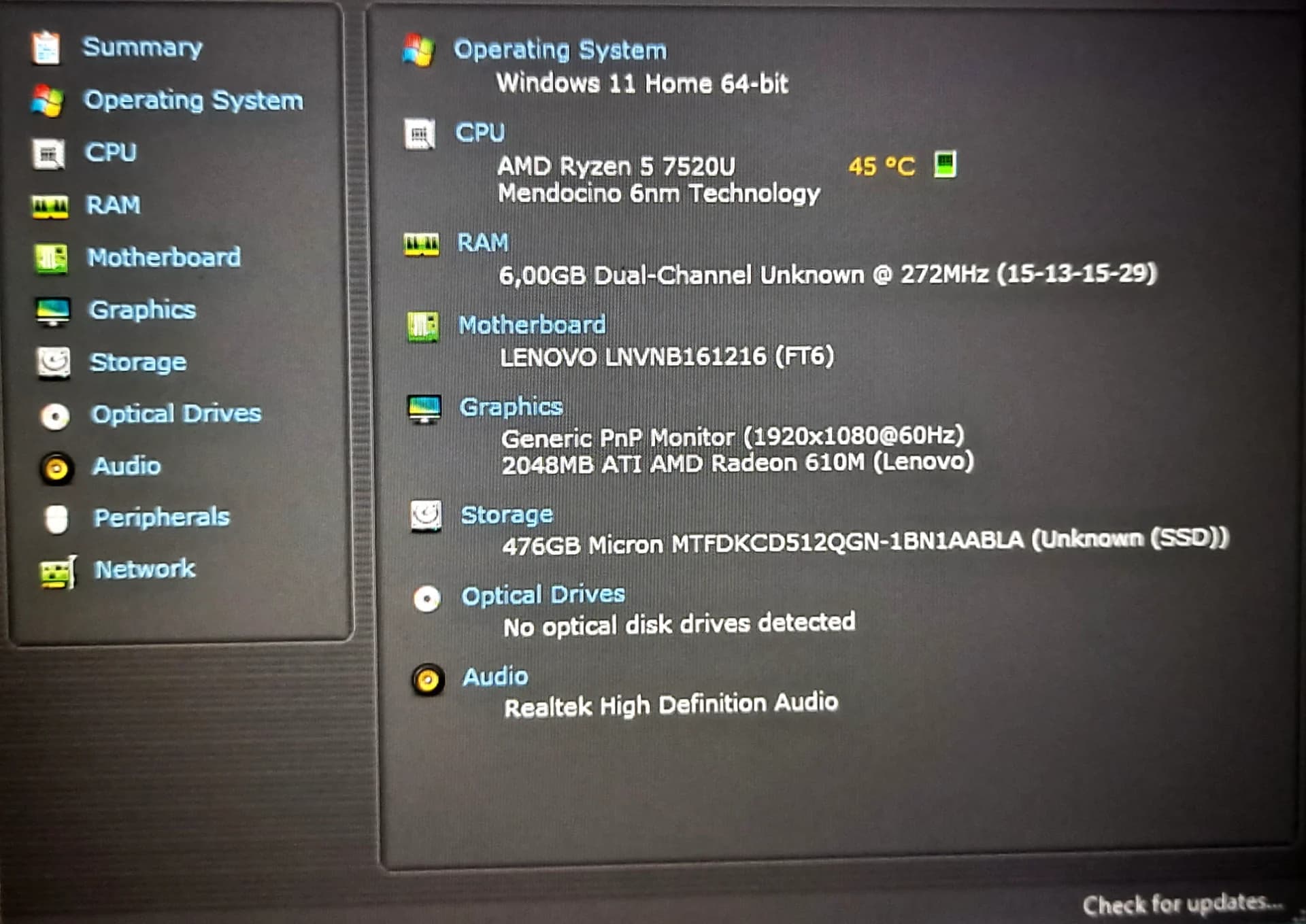 Vand laptop Lenovo IdeaPad Slim 3--AMD RyzenTM 5 7520U-4.3GHz--8 GB RAM DDR5--512GB SSD – fotografia 2 din 8