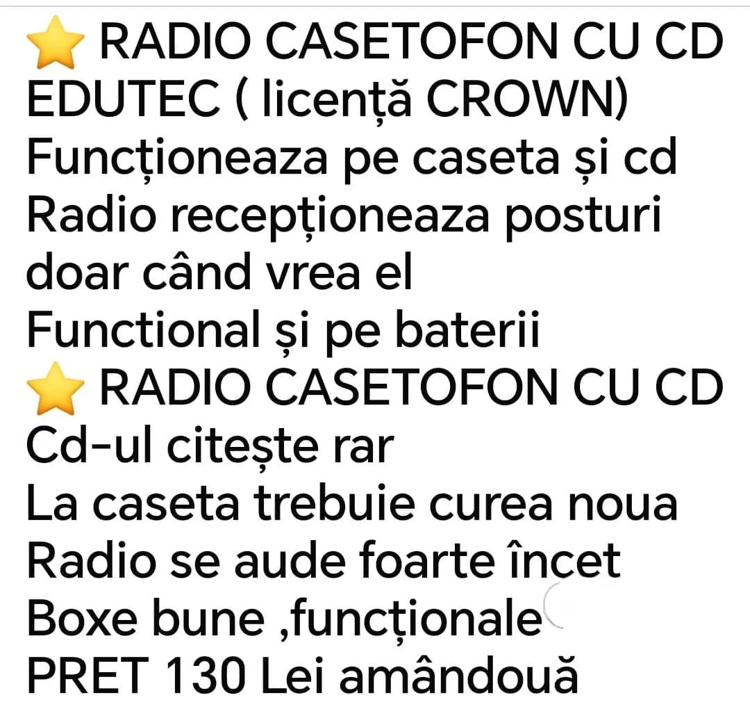 Două radio casetofoane cu cd – fotografia 3 din 3