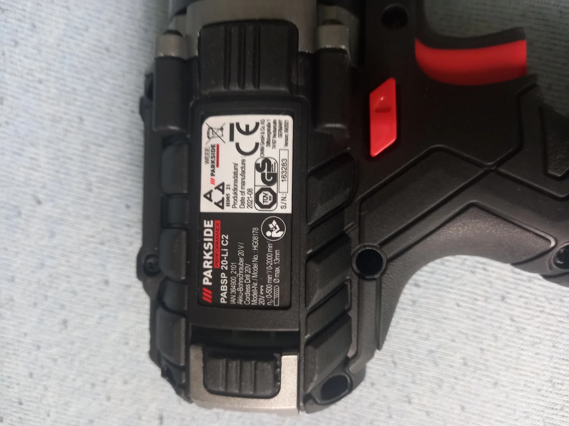 Masina de gaurit si insurubat (bormasina) pe acumulator PARKSIDE PERFORMANCE® PABSP 20 Li C4 20V – fotografia 4 din 5