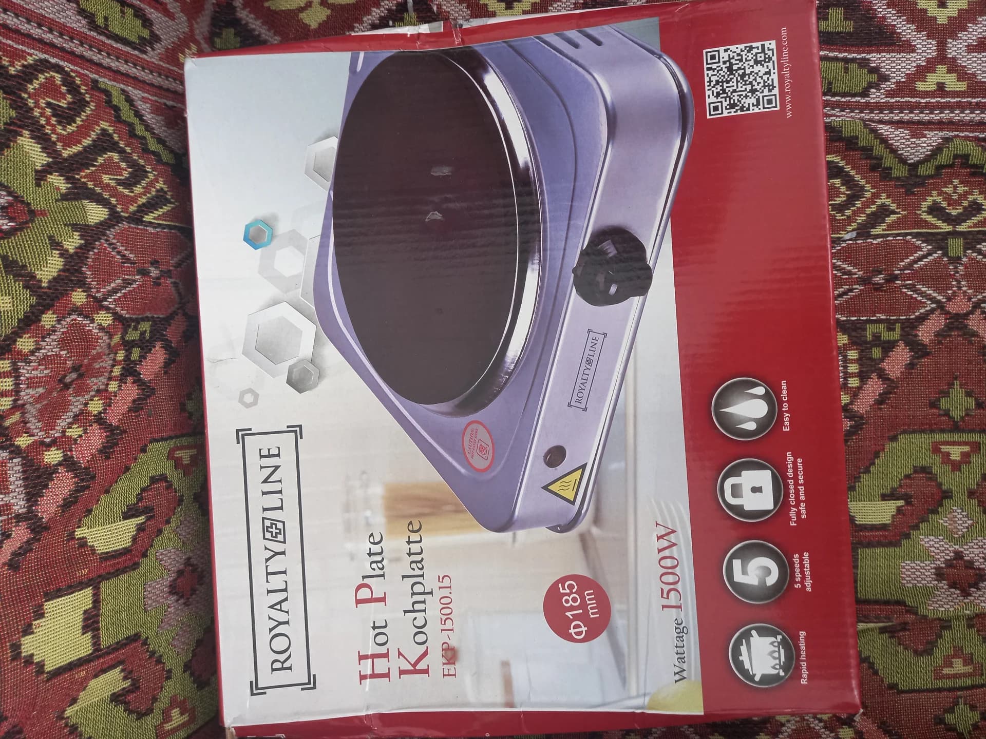 Plita electrica cu un arzator Royalty Line EKP-, 1500 W – fotografia 3 din 4