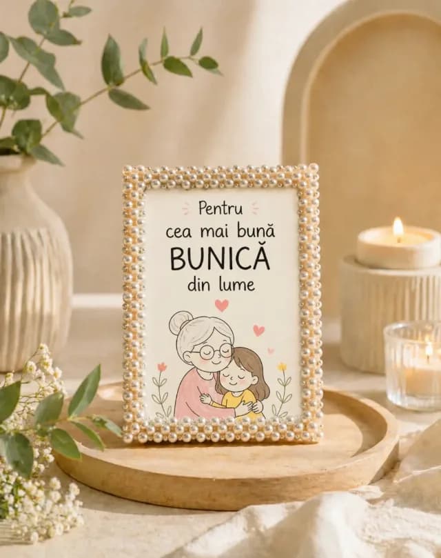 Tablou personalizat +breloc pentru bunica
