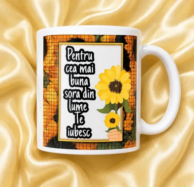 Cană pentru cea mai buna sora+breloc gratuit
