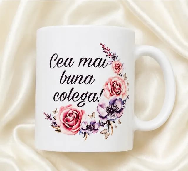Cana personalizată Cea mai bună colegă+breloc gratuit