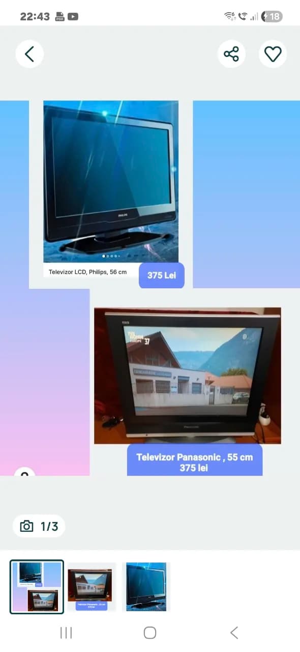 Televizoare : Fiecare cu 375 de Lei,folosit – Sector 5, București