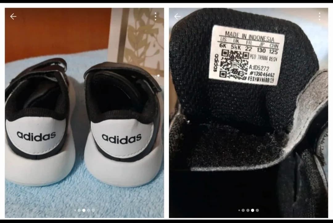 Adidași copii, alb și negru, folosiți – fotografia 2 din 5