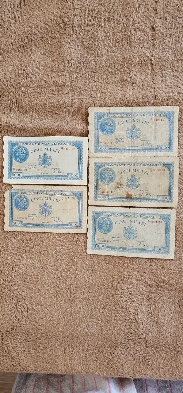 10 bancnote 5ooo lei din anii 19431944 si 1945 – fotografia 3 din 4
