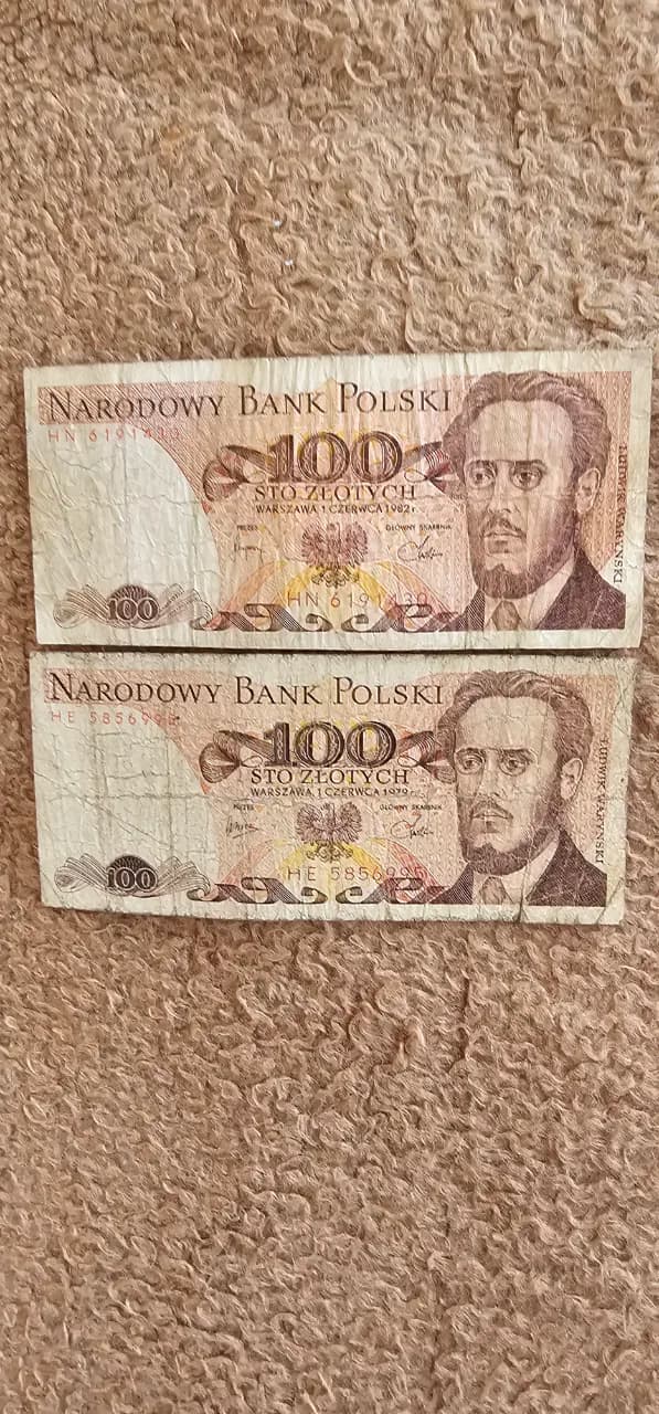 2 bancnote de 1oo zloti din anii 1979 si 1982 – Vatra Dornei, Suceava