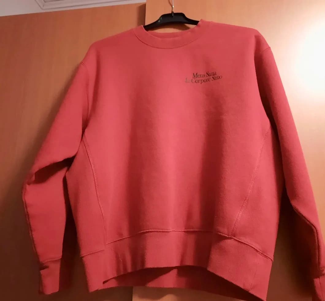 Bluză #hanorac, roșu #H&M „Mens Sana In Corpore Sano”, folosit – fotografia 2 din 7