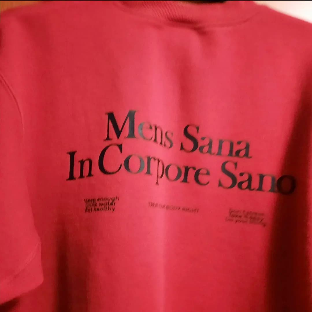 Bluză #hanorac, roșu #H&M „Mens Sana In Corpore Sano”, folosit – fotografia 3 din 7