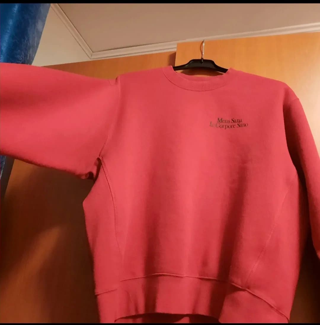 Bluză #hanorac, roșu #H&M „Mens Sana In Corpore Sano”, folosit – fotografia 7 din 7