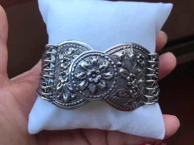 Bratara masiva multisir vintage- argint 925-impecabila