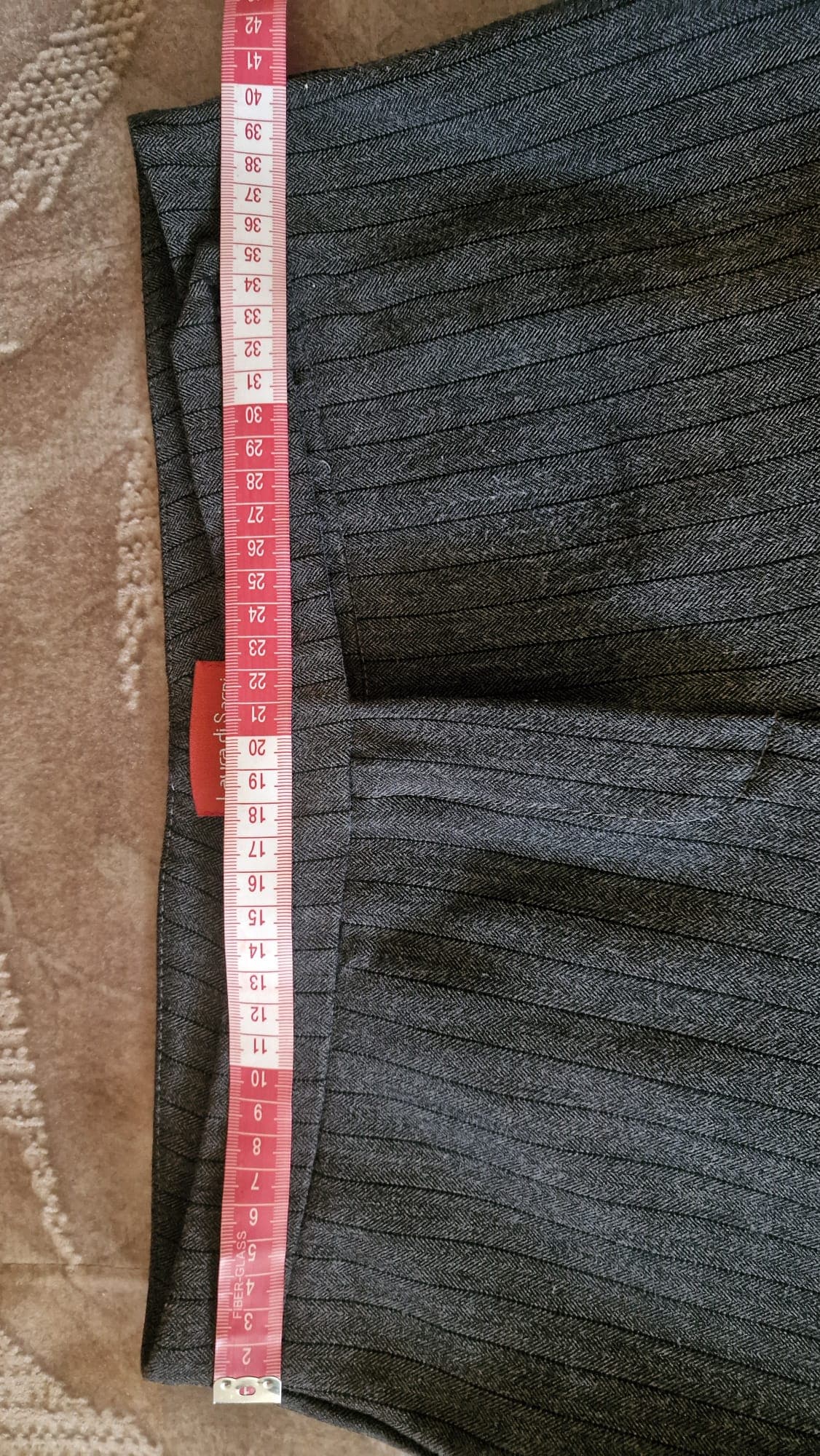 Laura di Sarpi - pantaloni eleganti, gri cu dungi, mărimea 40 – fotografia 3 din 5