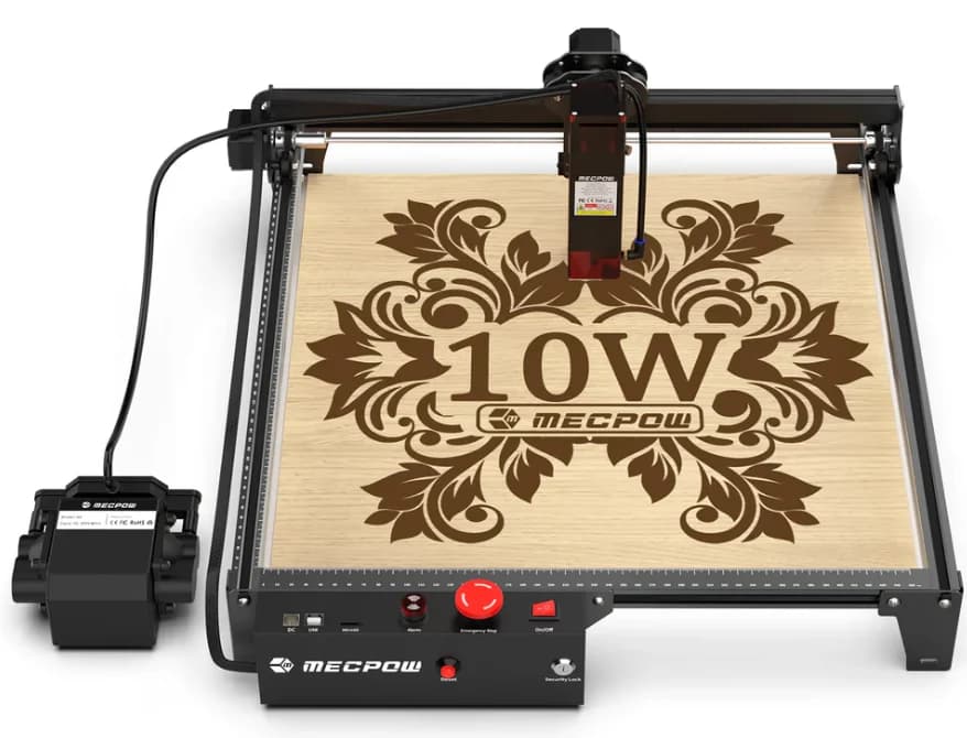 Laser CNC Mecpow X3 Pro, 10W optic real, 410x400mm + Air assist -NOU – fotografia 7 din 8