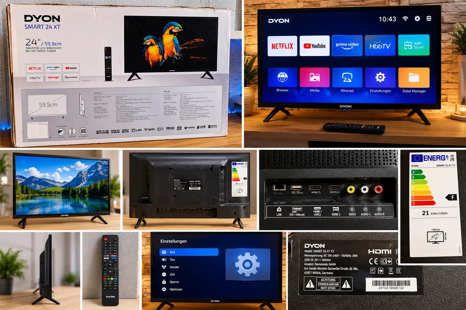Dyon Smart 24 XT 61 cm Full HD WiFi Netflix YouTube Garantie 12 luni Factura TVA