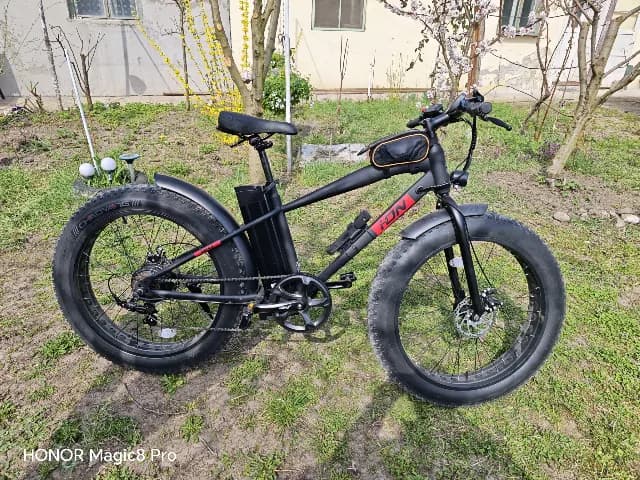 Bicicleta electrica Fat Bike neagră