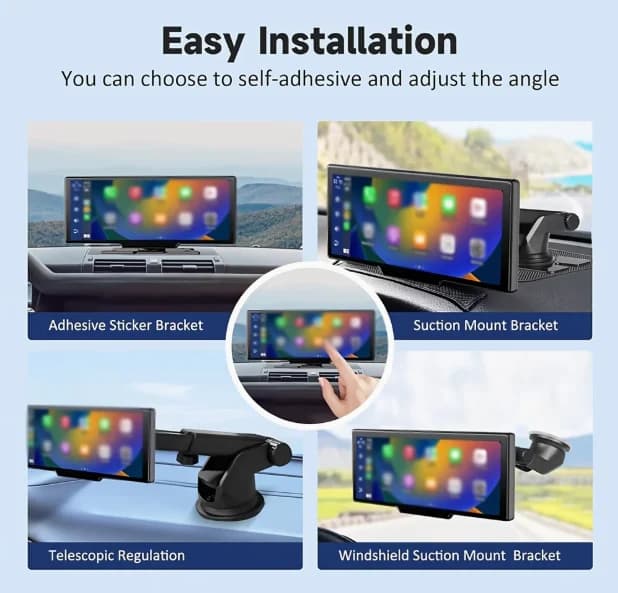 Carplay Auto Portabil Wireless, Ecran Tactil 26cm, CarPlay și Android Auto - Nou – fotografia 4 din 7