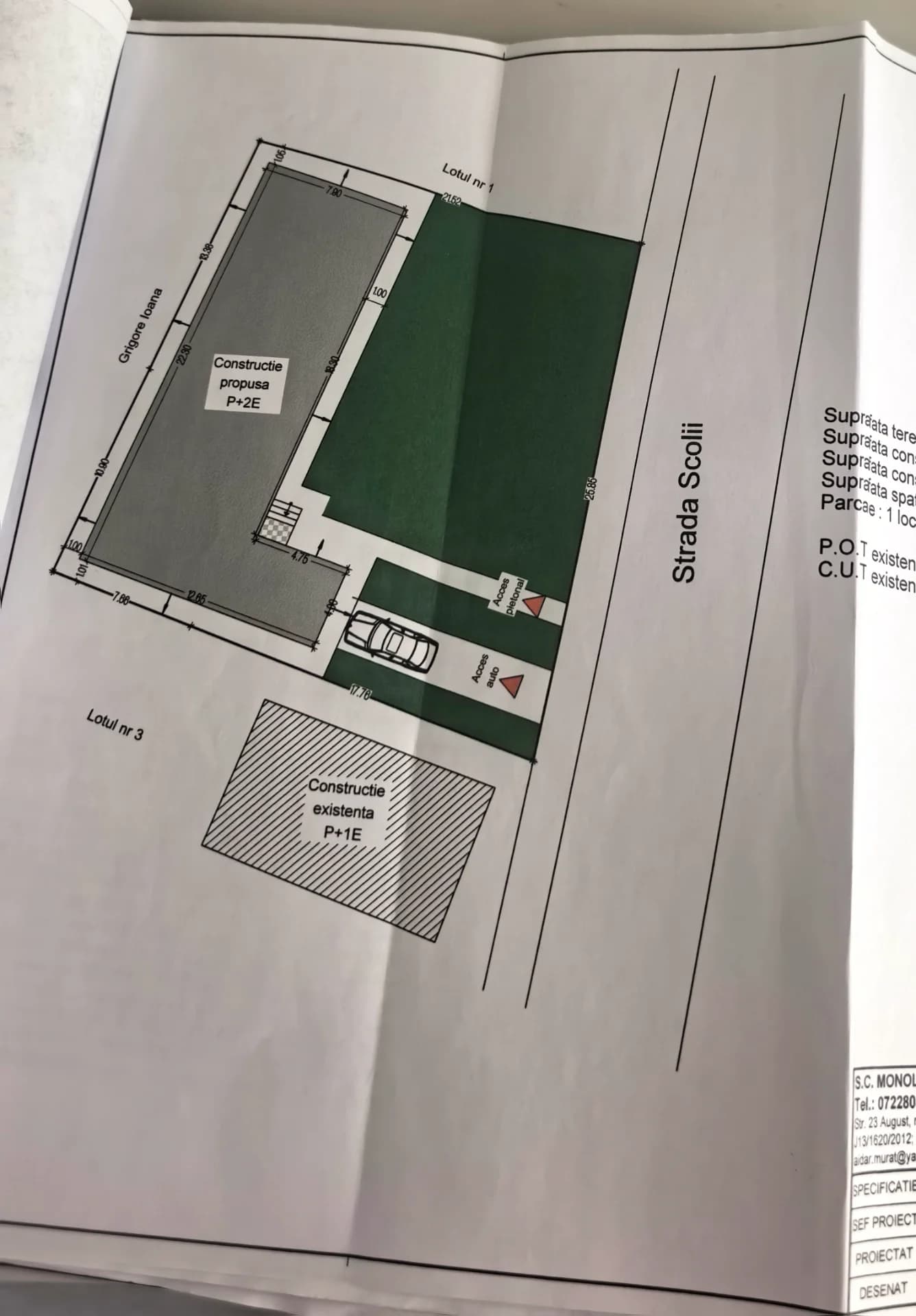Vânzare teren întravilan în centru Costinești plus proiect P+P1+P2. – Costinesti, Constanța – Terenuri