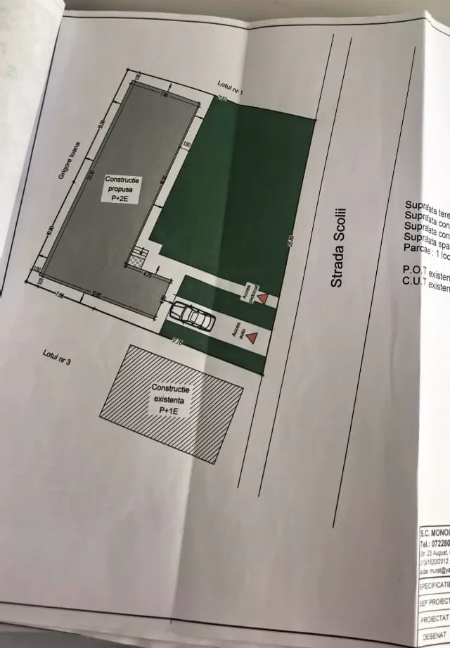 Vânzare teren întravilan în centru Costinești plus proiect P+P1+P2.