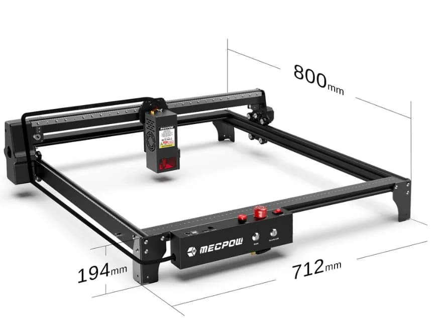 Laser CNC Mecpow X5 Pro, 22W Optic Real, 600x600mm, air assist si fagure - Folosit putin teste demo – fotografia 2 din 7