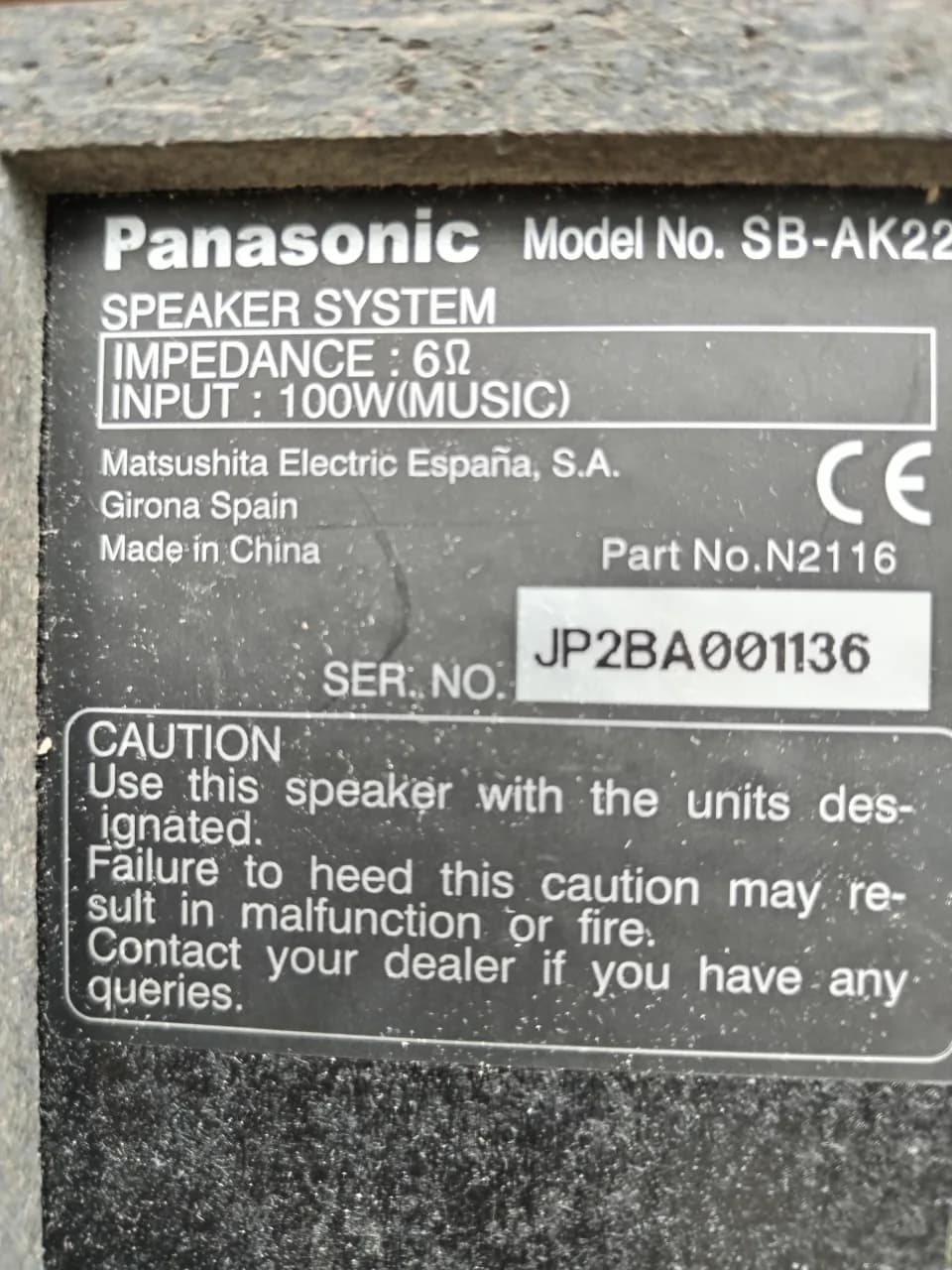 Boxe Panasonic 100w pe 6 ohmi Hi-Fi – fotografia 4 din 8