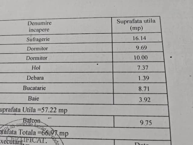 Vand apartament cu 4 camere decomandat parter balcon construit 10m/2m autorizat gaze naturale centrala proprie baie+ wc de servici scurg de apa separa