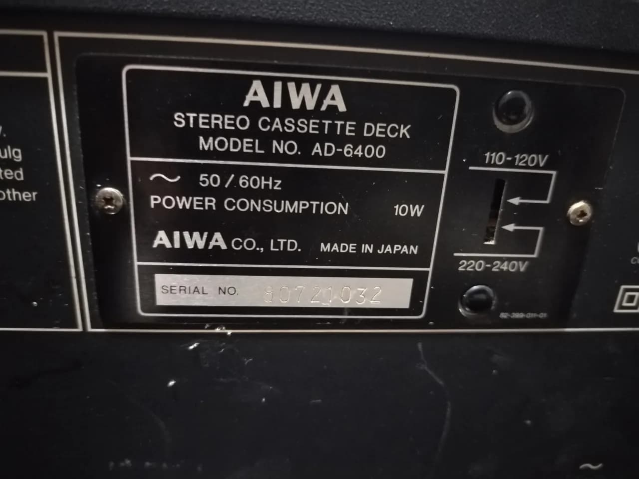 Casetofon deck Aiwa model D-6400 – fotografia 4 din 8