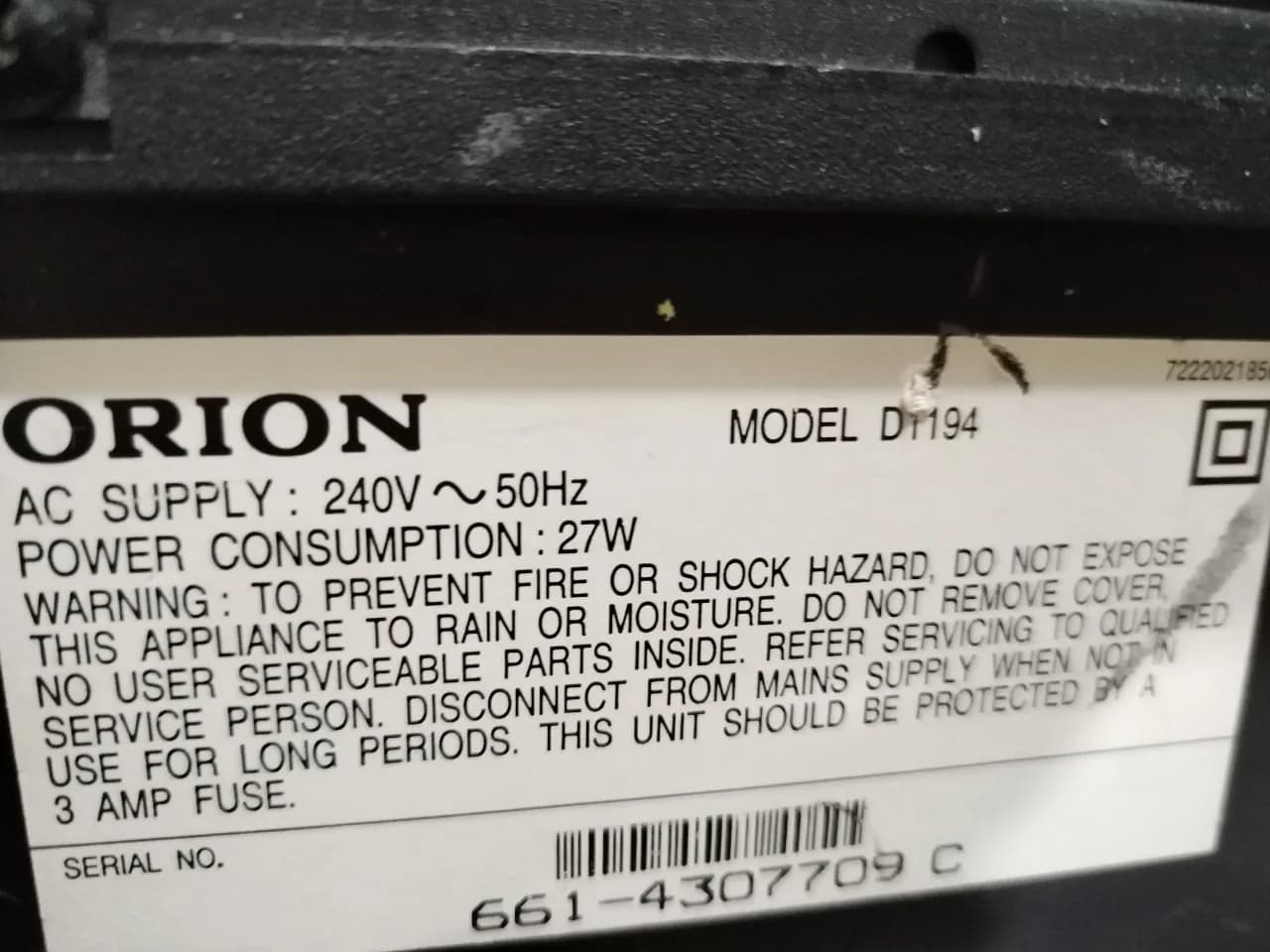 video casetofon VHS recorder Orion – fotografia 3 din 8