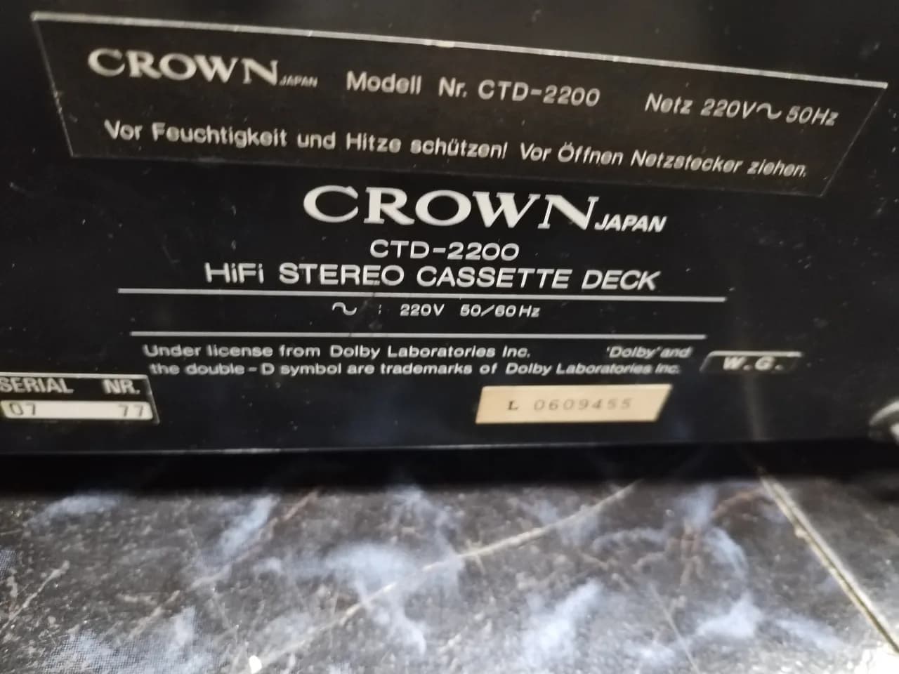 Casetofon deck Crown ctd-2200 Hi-Fi japonez – fotografia 3 din 8