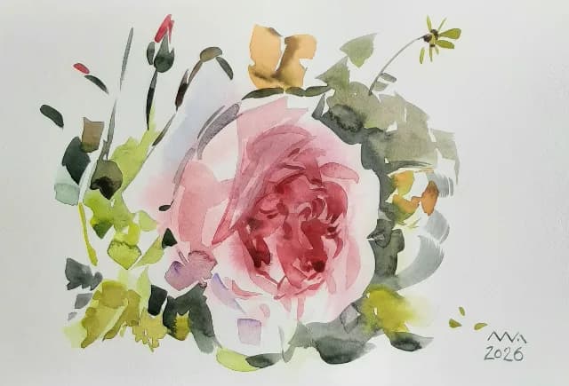 Acuarela 20 x 29 cm (rama + passepartaut)