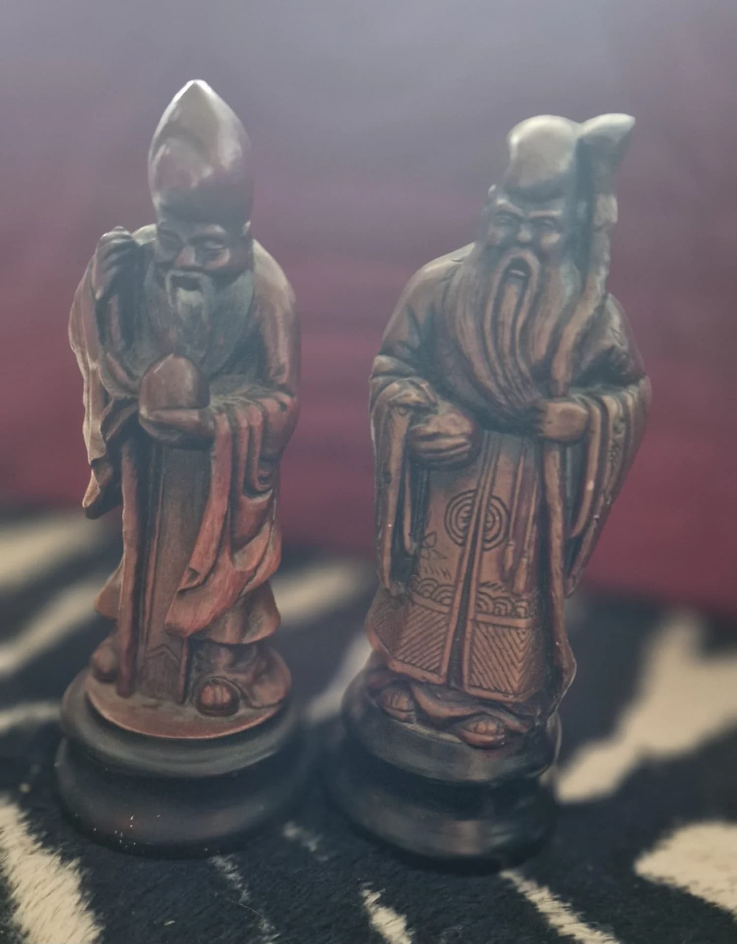 2 statuete vintage, rare reprezentand zei chinezi ai longevității – fotografia 3 din 5