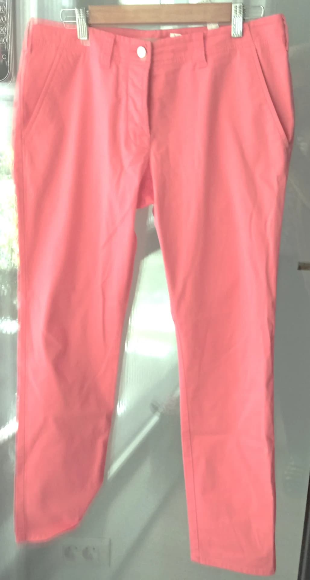 Pantalonii Stefanel roz, lungi, de toamna- primavara: noi, fara eticheta