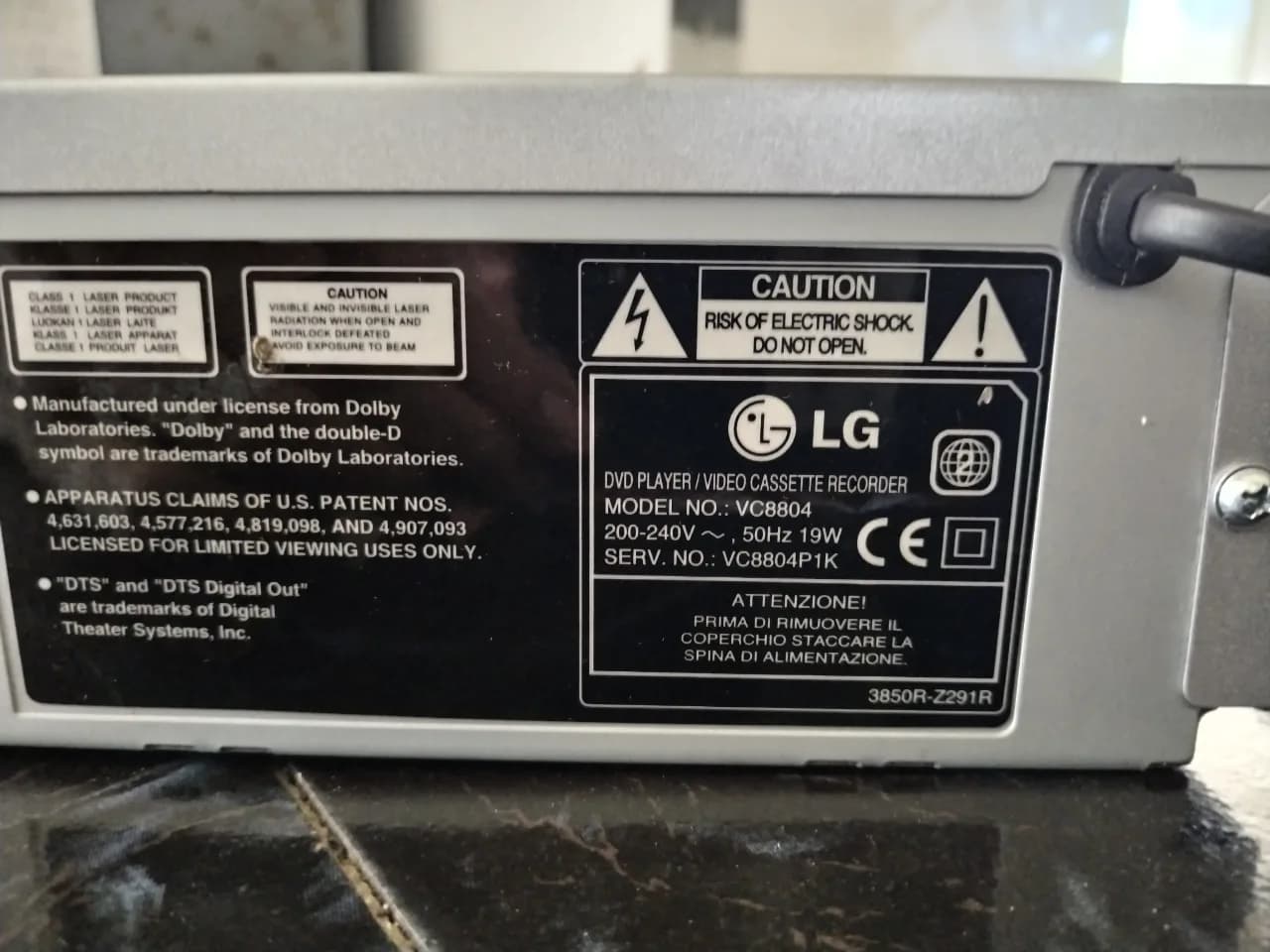 Combo dvd și VCR model LG vc8804 – fotografia 5 din 8