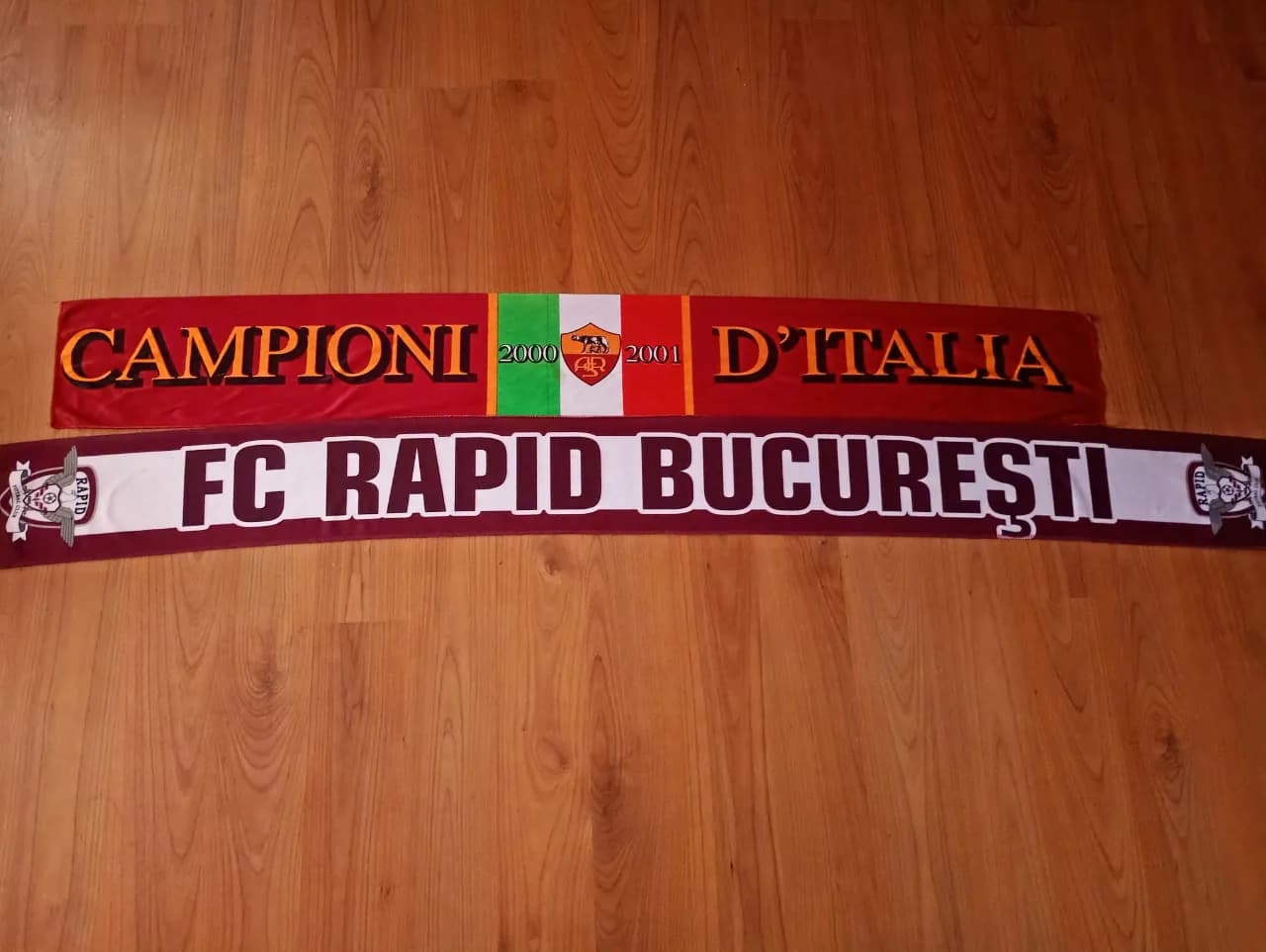 set 2 eșarfe As Roma + Rapid