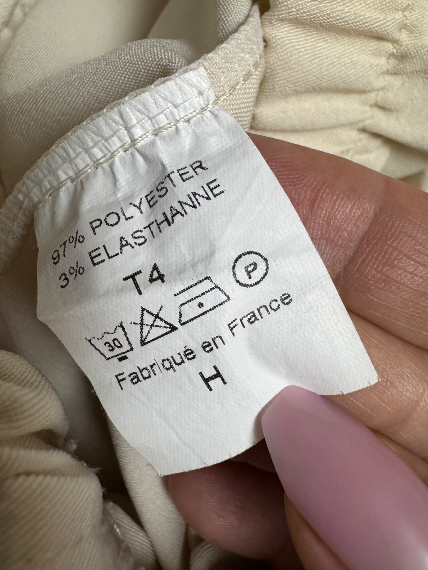 Pantaloni cu talie înaltă, fabricați în Franța, mărime S. – fotografia 4 din 4