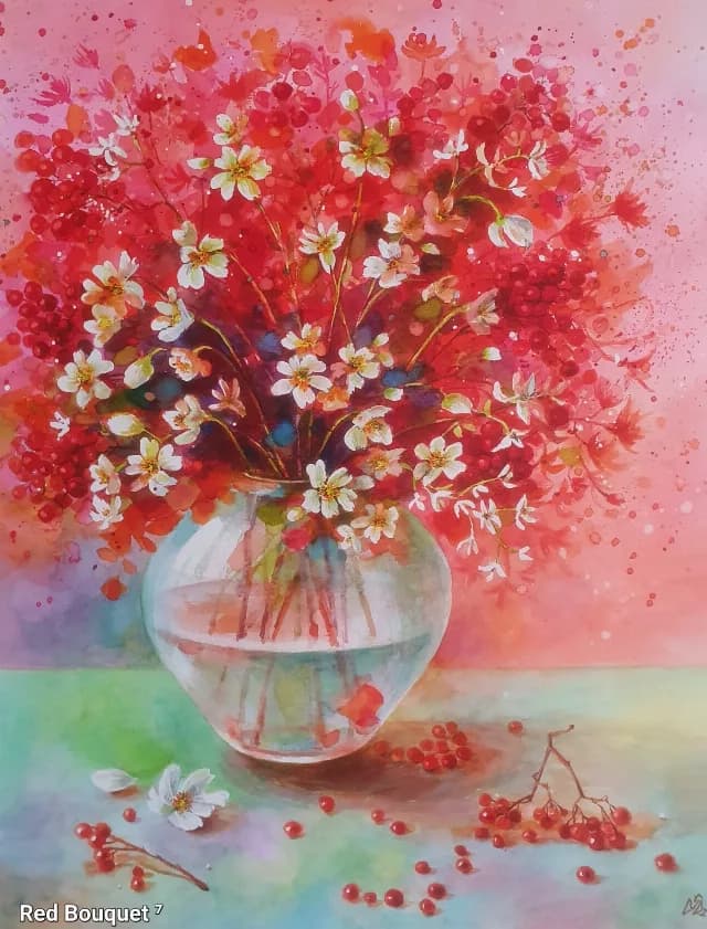 Tablou Buchet flori roșii