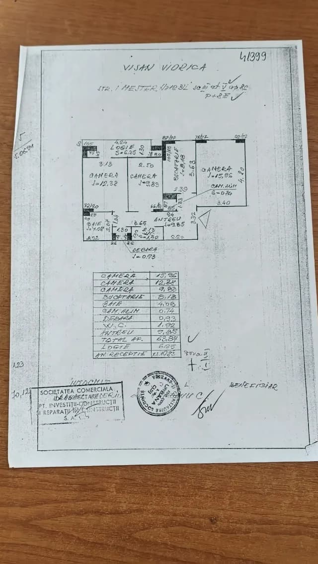 Vând apartament cu 3 camere
