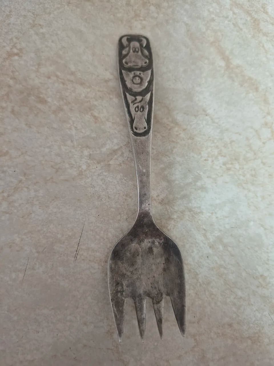 Furculiță copii vintage Alpaca (Argint German