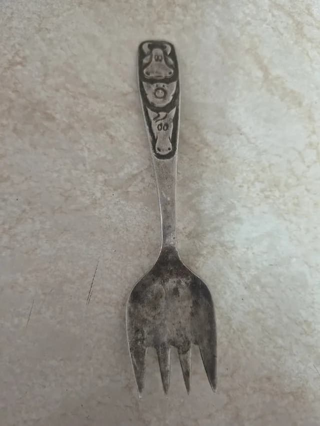 Furculiță copii vintage Alpaca (Argint German