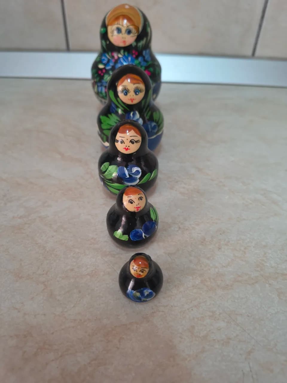 Set 5 păpuși matrioska din lemn